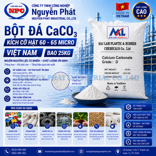 Bột Đá Mịn ML-D 65 Micron (CaCO3) | Bán CaCO3