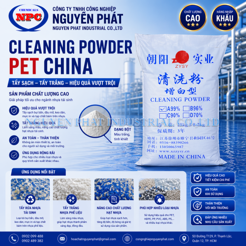 Cleaning Powder PET | Hóa Chất Làm Sạch Nhựa Tái Chế | Bột tẩy nhựa