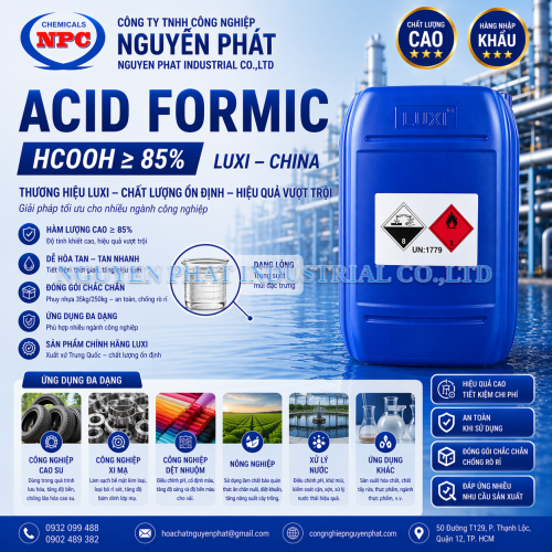 Acid Formic 85 | Axit Formic Hãng Luxi China