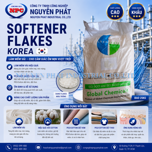 SOFTENER FLAKES | Hồ Mềm Vải | Hóa Chất Giặt Là