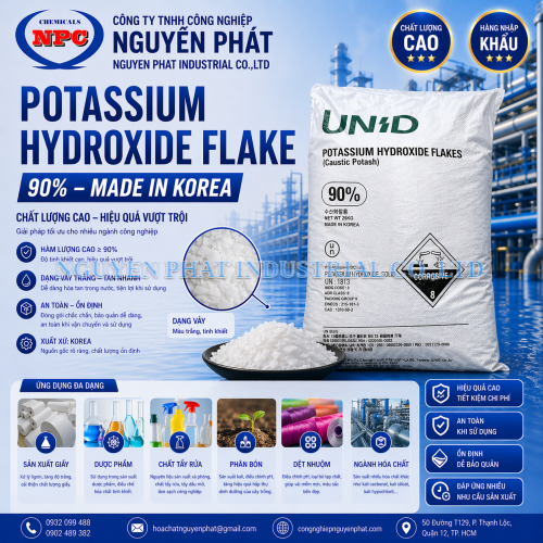 Potassium Hydroxide Flake 90% | KOH | Bán Kali Hydroxit Hàn Quốc