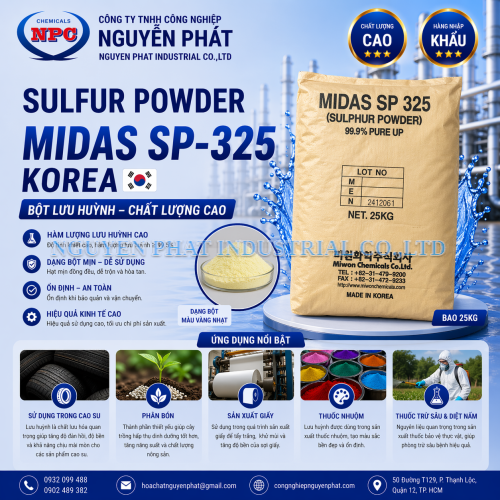 Lưu huỳnh bột | Sulfur Powder | MIDAS SP-325 (99.9%)