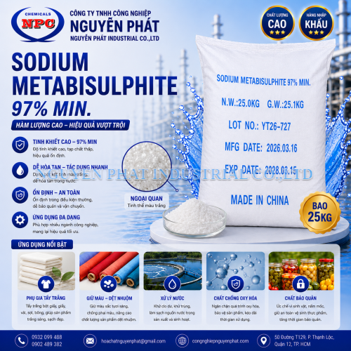 Sodium Metabisulphite  | Na2S2O5 97% china | Bán Natri Metabisulfit