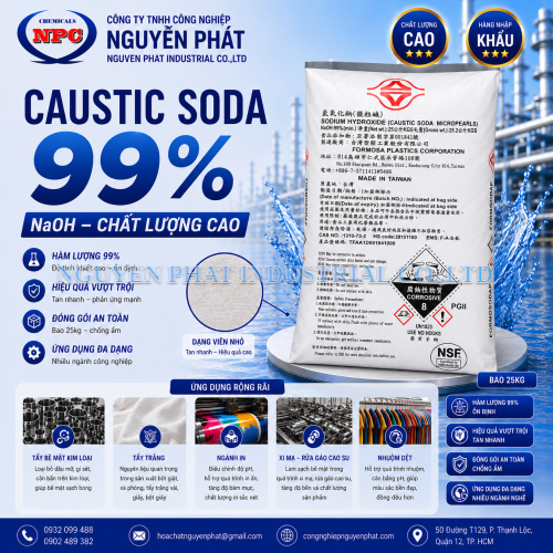 Xút hạt Đài Loan | NaOH 99% | Caustic Soda Micropearls | FORMOSODA-P 